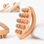 Wooden massager brush shaped